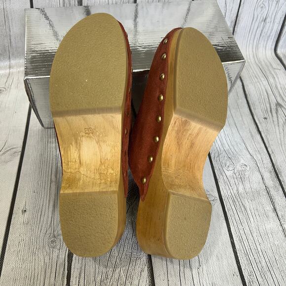 Mango Brown Suede Clog Sandals - Picture 7 of 11